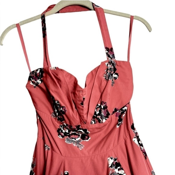 💗Anthropologie Girl From Savoy Akebono Floral Halter Strapless Dress Size 4 - Picture 6 of 13